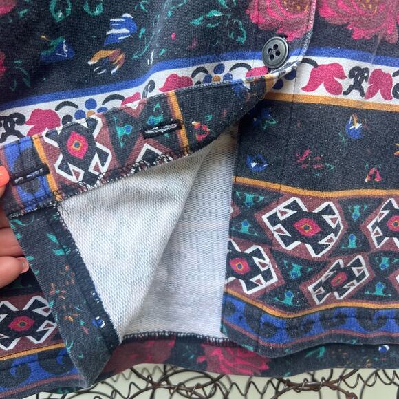 Vintage Eddie Bauer Knit Floral Fair Isle All Over Print Button Up Cardigan SP - Picture 2 of 8